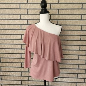 NWOT Belle & Sky Tops | One Shoulder Ruffle Blouse for Women Size Medium